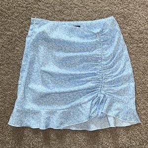 SHEIN light blue floral mini skirt with adjustable synching, size XS
